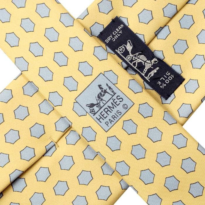 Hermes Men's Silk Tie Geometric Pattern 5185