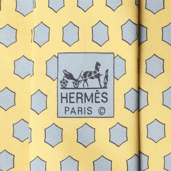 Hermes Men's Silk Tie Geometric Pattern 5185