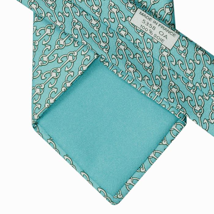 Hermes Men's Silk Tie Anchors Geometric Pattern 5358 | Necktie Cravate