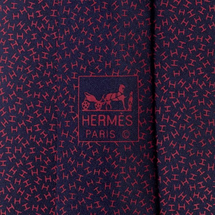Hermes Men's Silk Tie Geometric H Pattern 7926 | Necktie Cravate