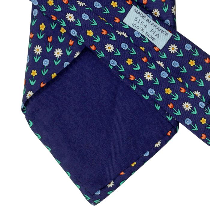 Hermes Men's Silk Tie Floral Pattern 5154