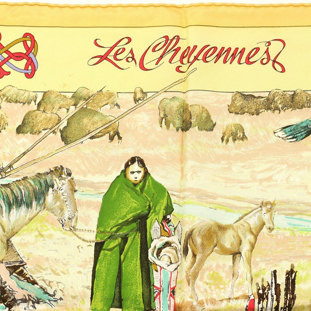 Hermes Scarf "Les Cheyennes" by Kermit Oliver 90cm Silk | Carre Foulard
