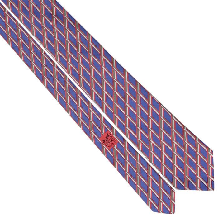 Hermes Men's Silk Tie Geometric Pattern 5458 | Necktie Cravate