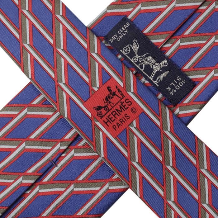 Hermes Men's Silk Tie Geometric Pattern 5458 | Necktie Cravate