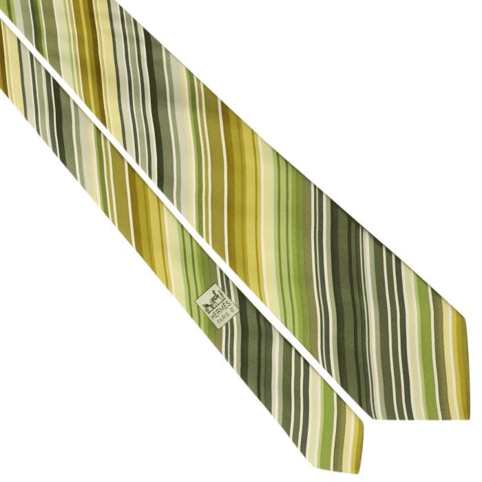 Hermes Men's Silk Tie Stripes Pattern 5257