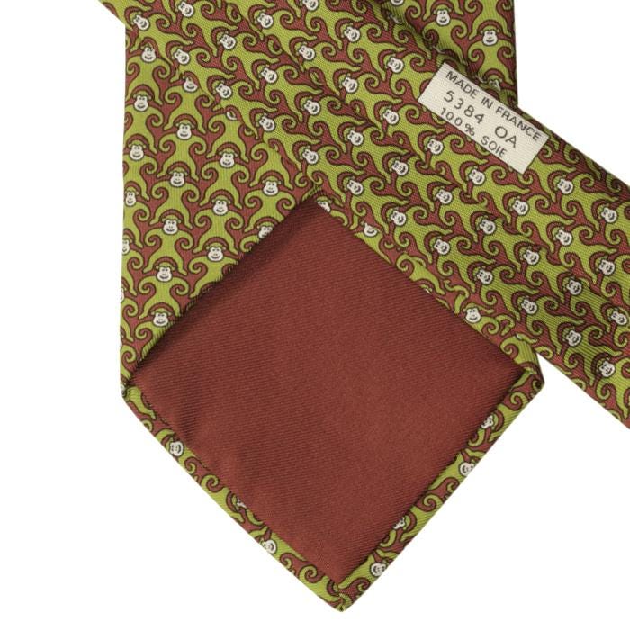 Hermes Men's Silk Tie Whisical Apes Pattern 5384 | Necktie Cravate