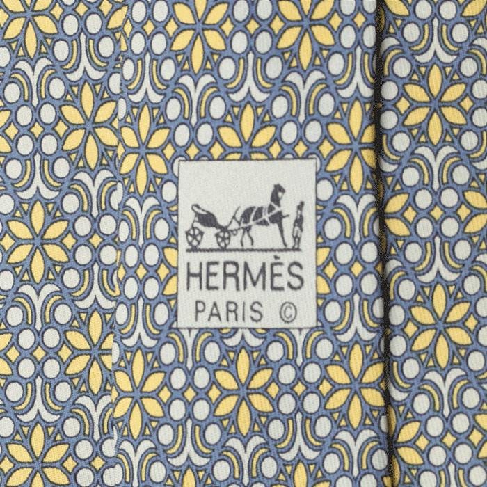 Hermes Men's Silk Tie Geometric Pattern 5010 | Necktie Cravate