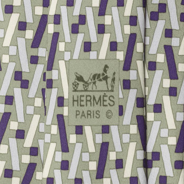 Hermes Men's Silk Tie Geometric Pattern 5423 | Necktie Cravate