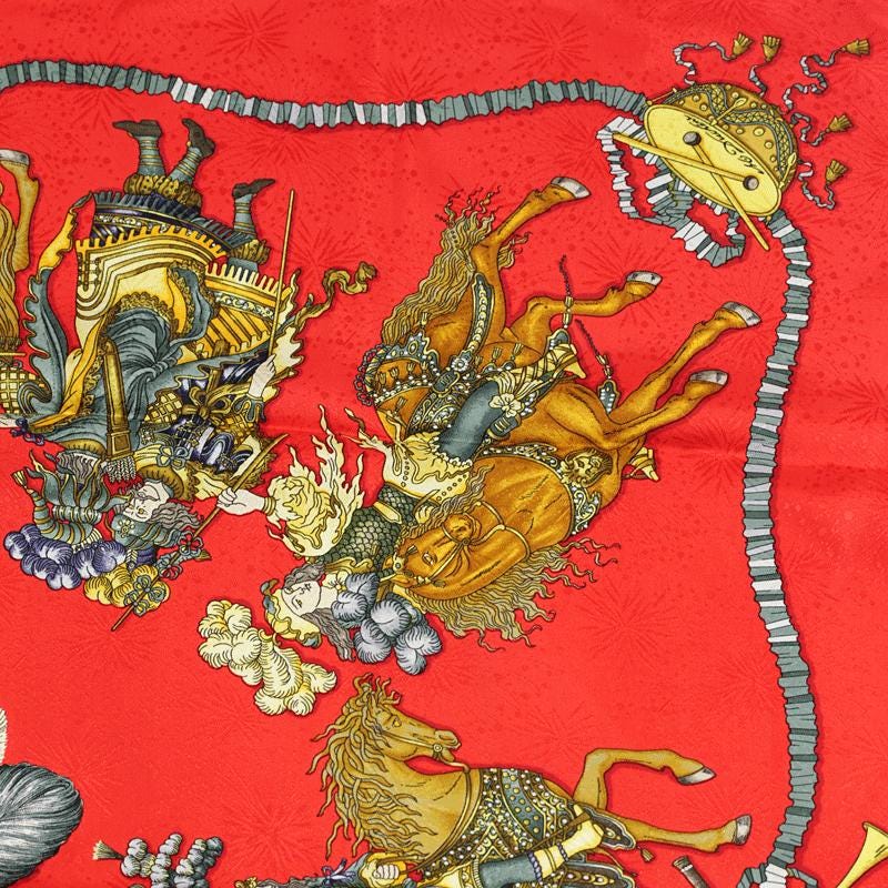 Hermes Scarf "Les Fetes du Roi Soleil" by Michel Duchene 90cm Silk Jacquard