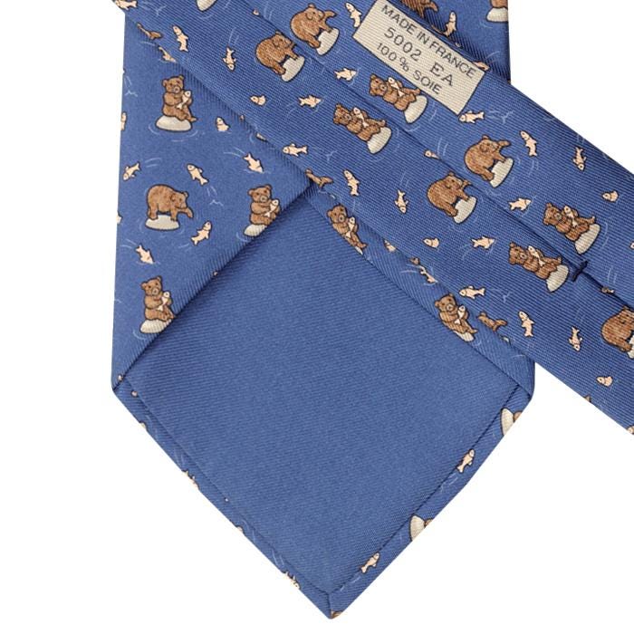 Hermes Men's Silk Tie Whimsical Bears Pattern 5003 | Necktie Cravate