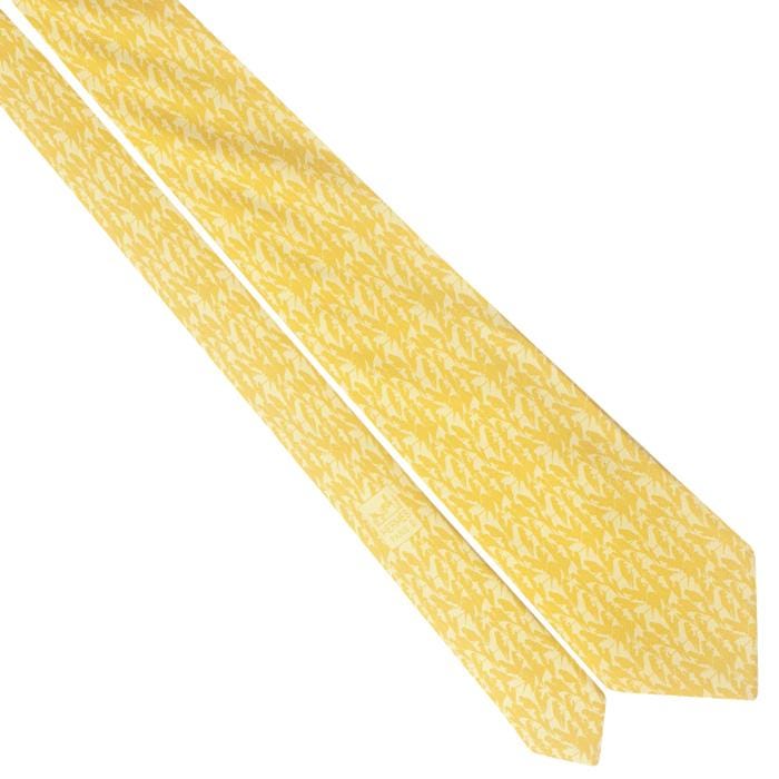 Hermes Men's Silk Tie Bird Silhouettes Pattern 5233