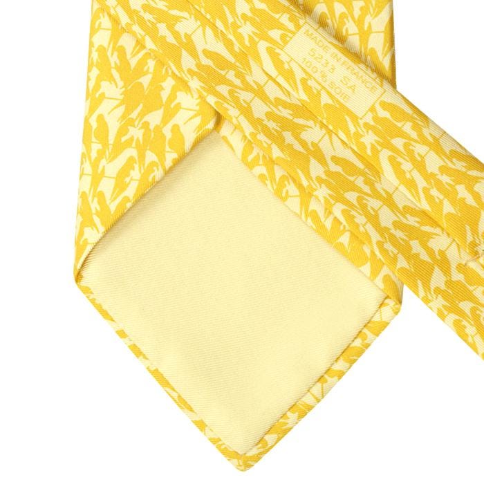 Hermes Men's Silk Tie Bird Silhouettes Pattern 5233
