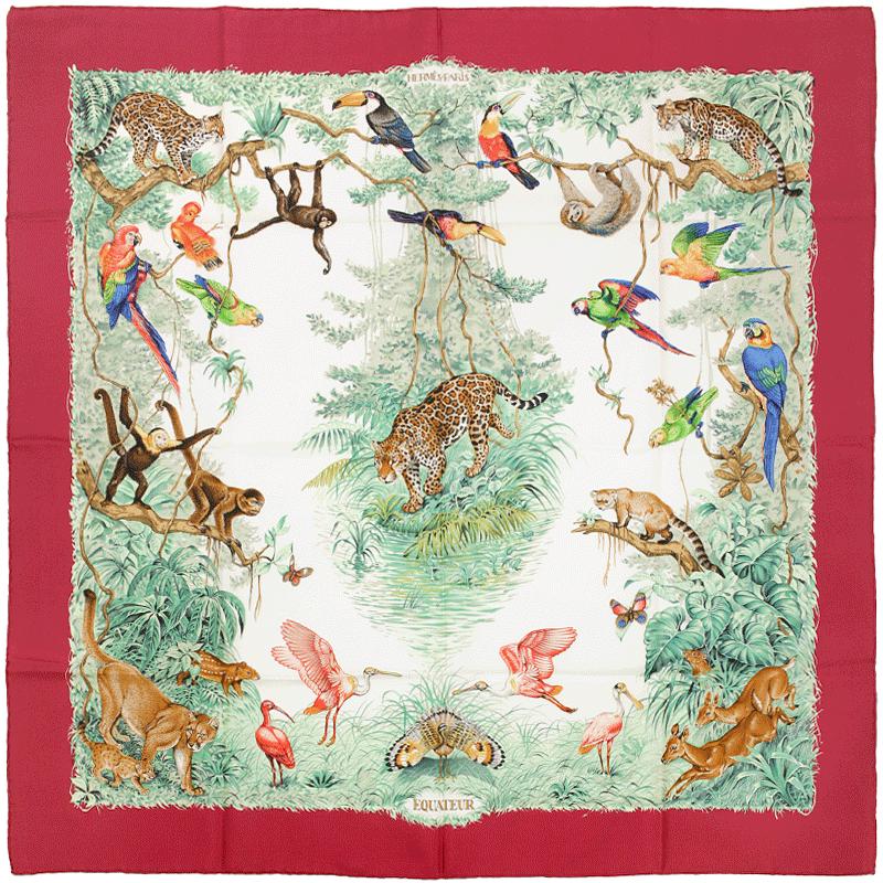 Hermes Scarf "Equateur" by Robert Dallet 90cm Silk | Foulard Carre