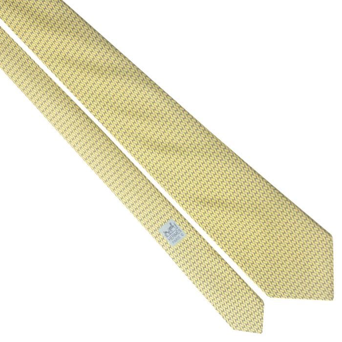 Hermes Men's Silk Tie H Geometric Pattern 5503 | Necktie Cravate