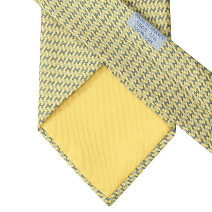 Hermes Men's Silk Tie H Geometric Pattern 5503 | Necktie Cravate