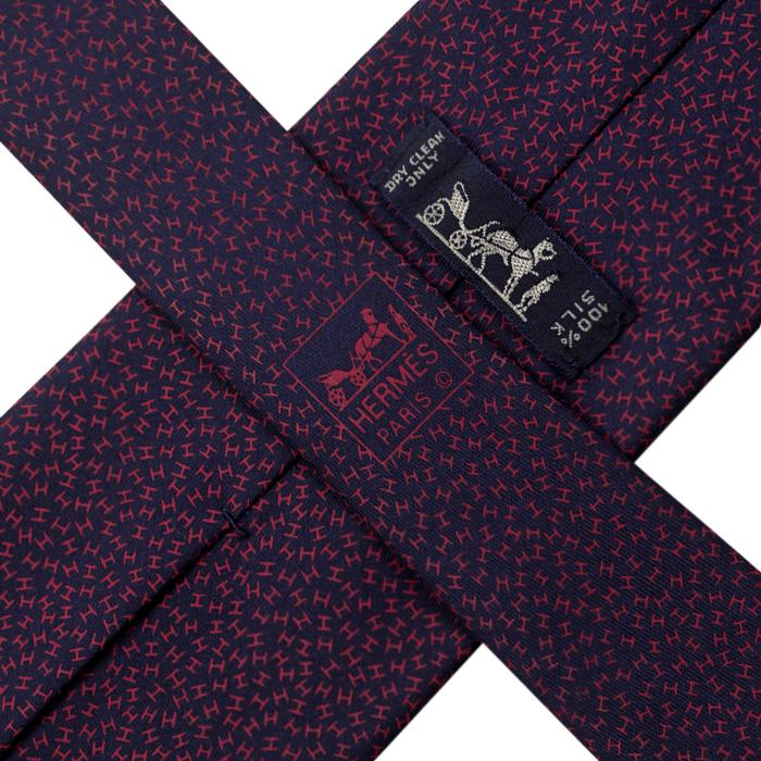 Hermes Men's Silk Tie Geometric H Pattern 7926 | Necktie Cravate