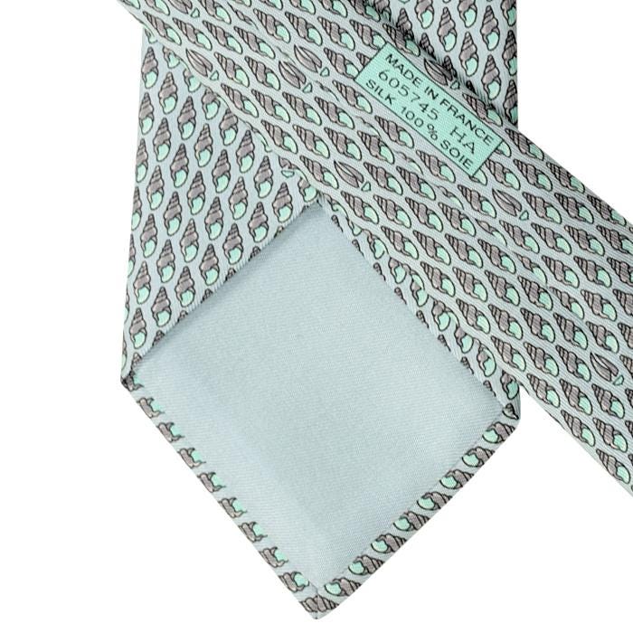 Hermes Men's Silk Tie Sea Shells Pattern 605745 | Necktie Cravate