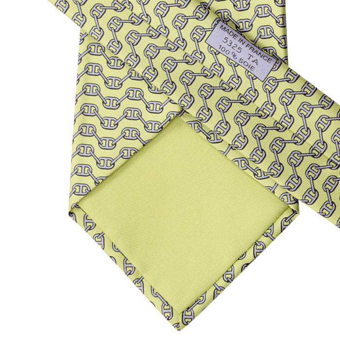 Hermes Men's Silk Tie Chaine d'Ancre Pattern 5325