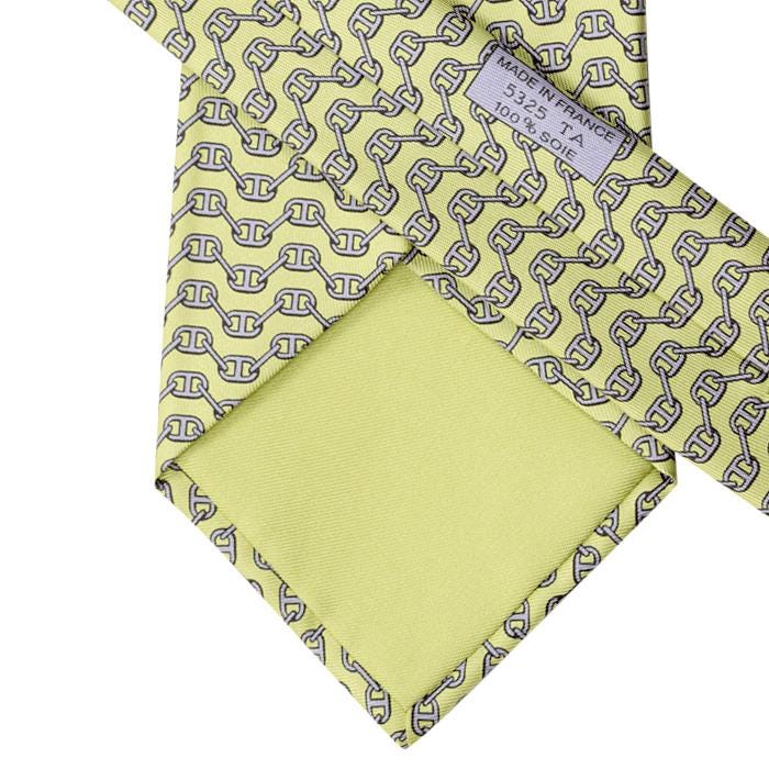 Hermes Men's Silk Tie Chaine d'Ancre Pattern 5325 | Necktie Cravate