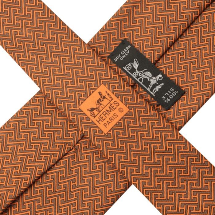 Hermes Men's Silk Tie Geometric Pattern 5293 | Necktie Cravate