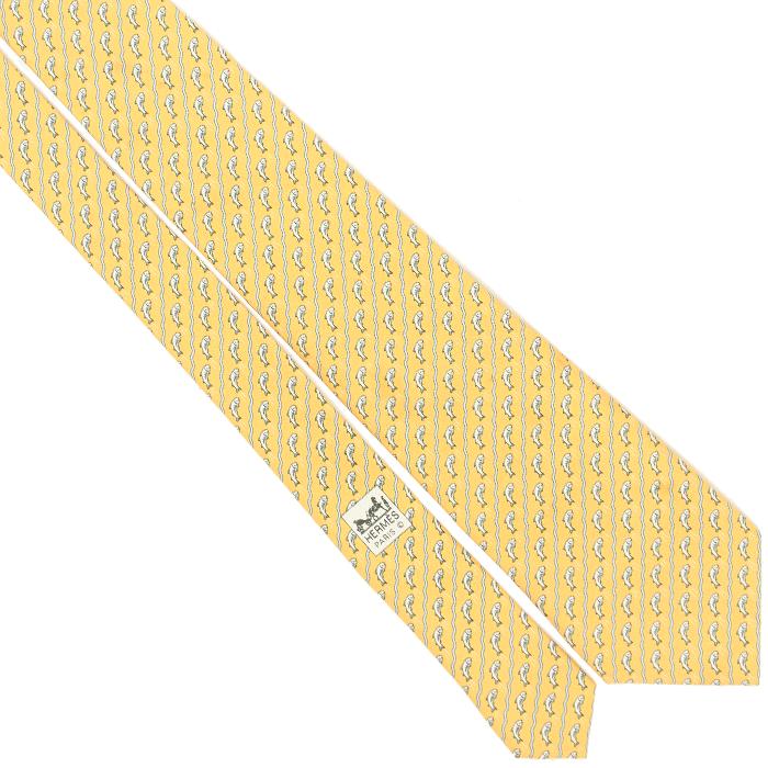 Hermes Men's Silk Tie Whimsical Flying Fish Pattern 5170 | Necktie Cravate