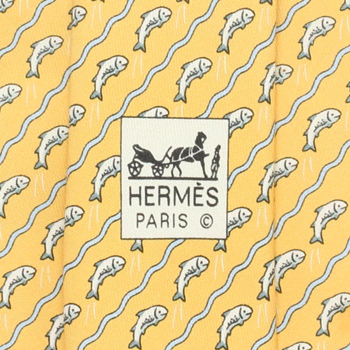 Hermes Men's Silk Tie Whimsical Flying Fish Pattern 5170 | Necktie Cravate