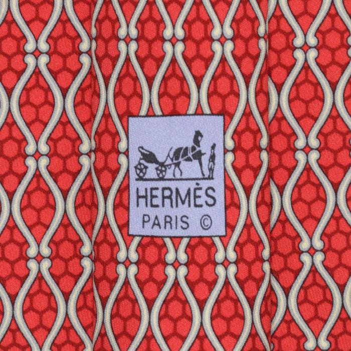 Hermes Men's Silk Tie Geometric Pattern 5012