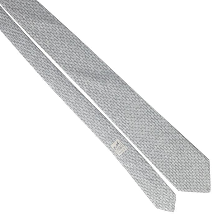 Hermes Men's Silk Tie H Geometric Pattern 605680 | Necktie Cravate