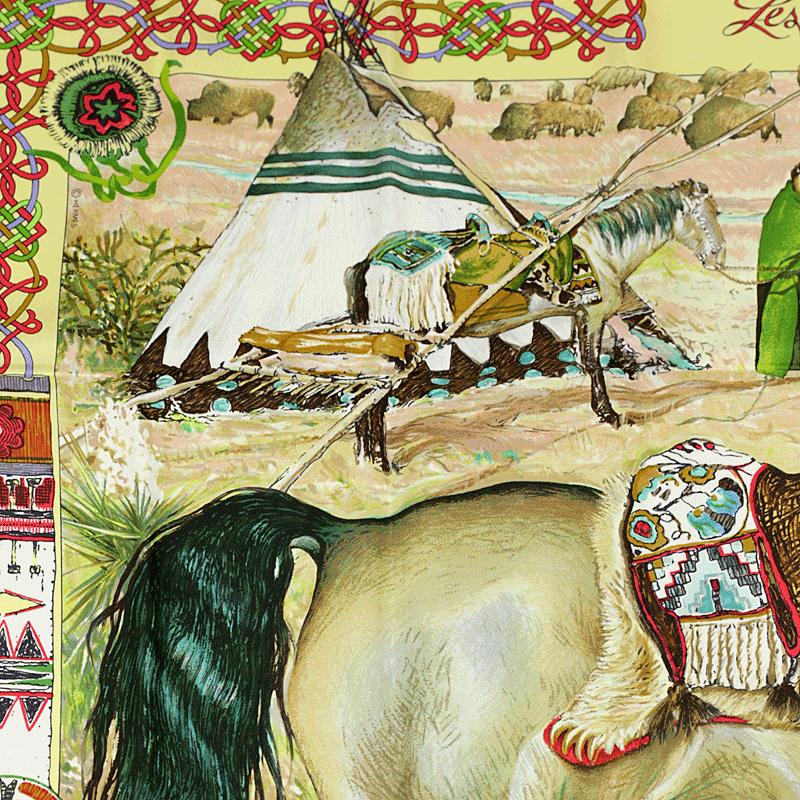 Hermes Scarf "Les Cheyennes" by Kermit Oliver 90cm Silk | Carre Foulard
