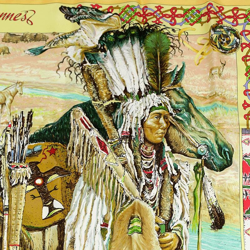 Hermes Scarf "Les Cheyennes" by Kermit Oliver 90cm Silk | Carre Foulard