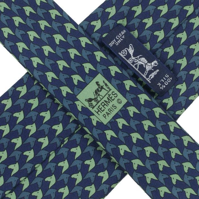 Hermes Men's Silk Tie Horse Heads Pattern 5327 | Necktie Cravate