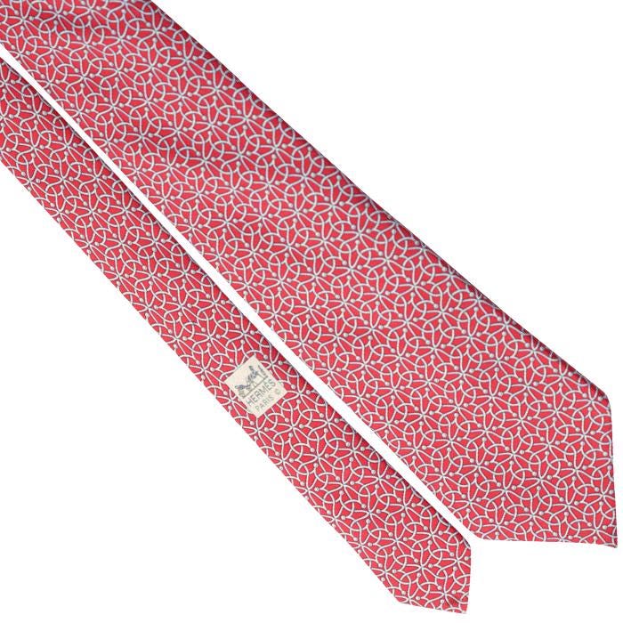 Hermes Men's Silk Tie Equestrian Geometric Pattern 5164 | Necktie Cravate