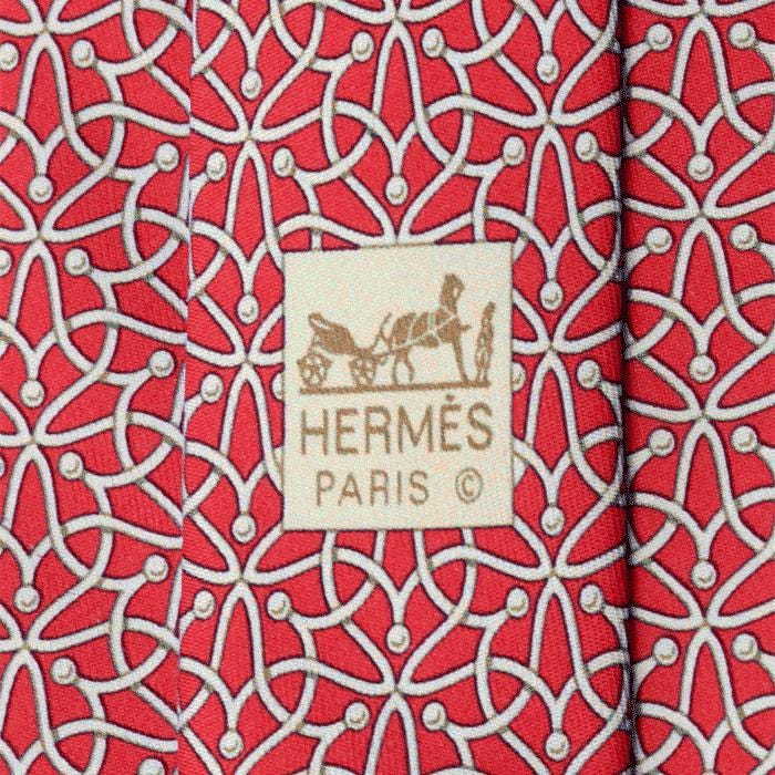 Hermes Men's Silk Tie Equestrian Geometric Pattern 5164 | Necktie Cravate