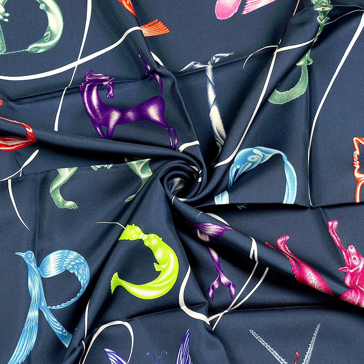 Hermes Scarf "Faune Lettree" by Florence Manlik 90cm Silk