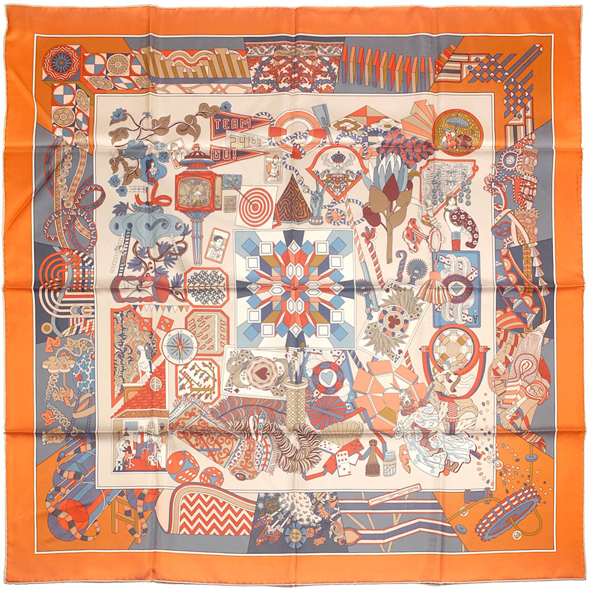 Hermes Scarf "De l'Ombrelle aux Duel" by Pierre Marie 90cm Silk Double Face Carre