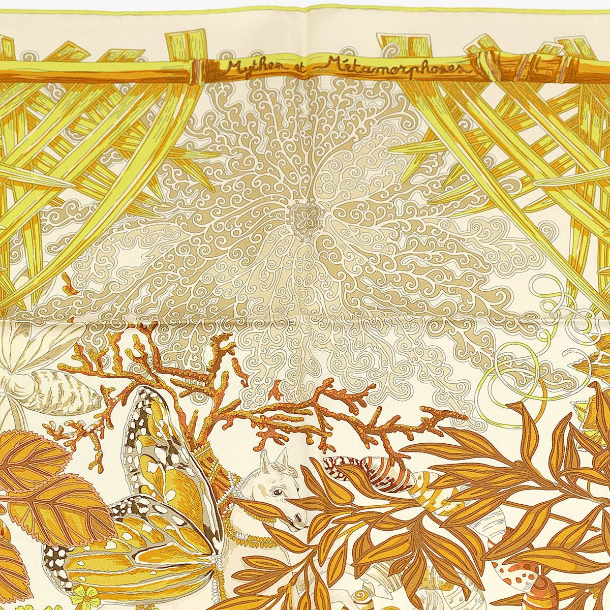 Hermes Scarf "Mythes et Metamorphoses" by Annie Faivre 90cm Silk