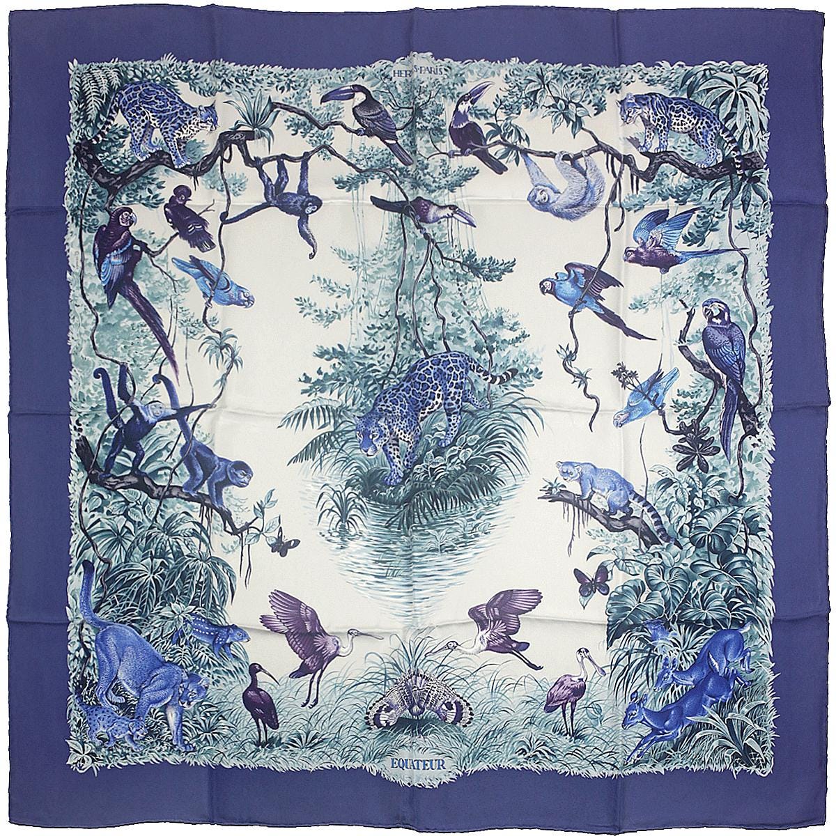 Hermes Scarf "Equateur" by Robert Dallet 90cm Silk | Wash Carre