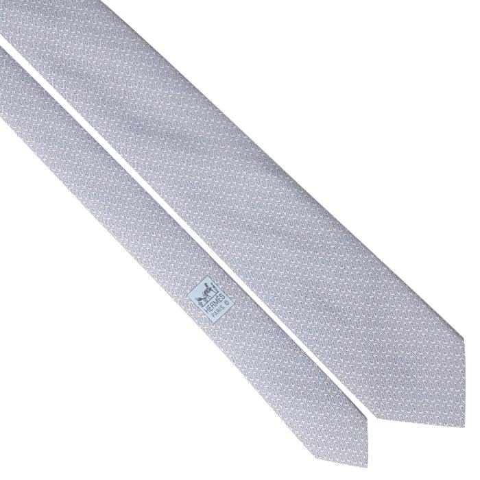 Hermes Men's Silk Tie Geometric H Pattern 605741 | Necktie Cravate