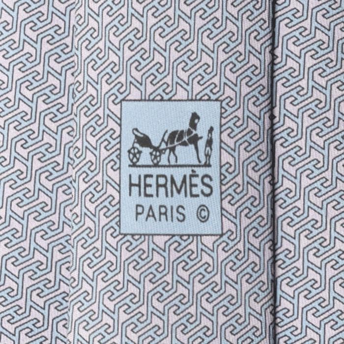 Hermes Men's Silk Tie Geometric H Pattern 605741 | Necktie Cravate