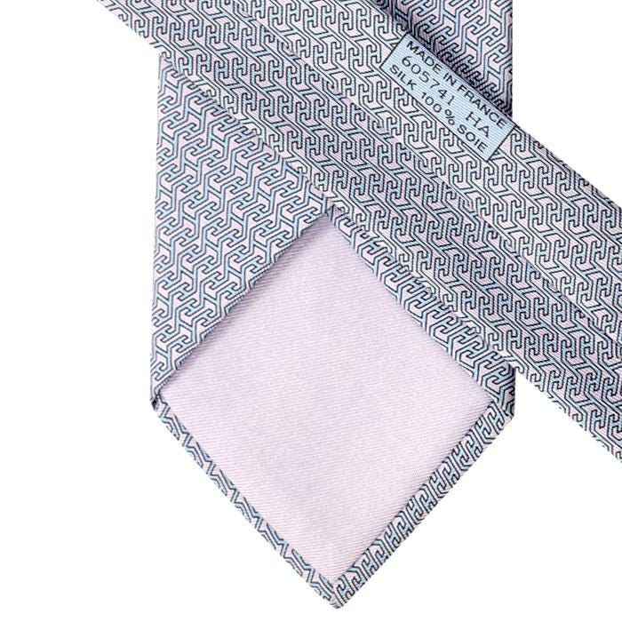 Hermes Men's Silk Tie Geometric H Pattern 605741 | Necktie Cravate