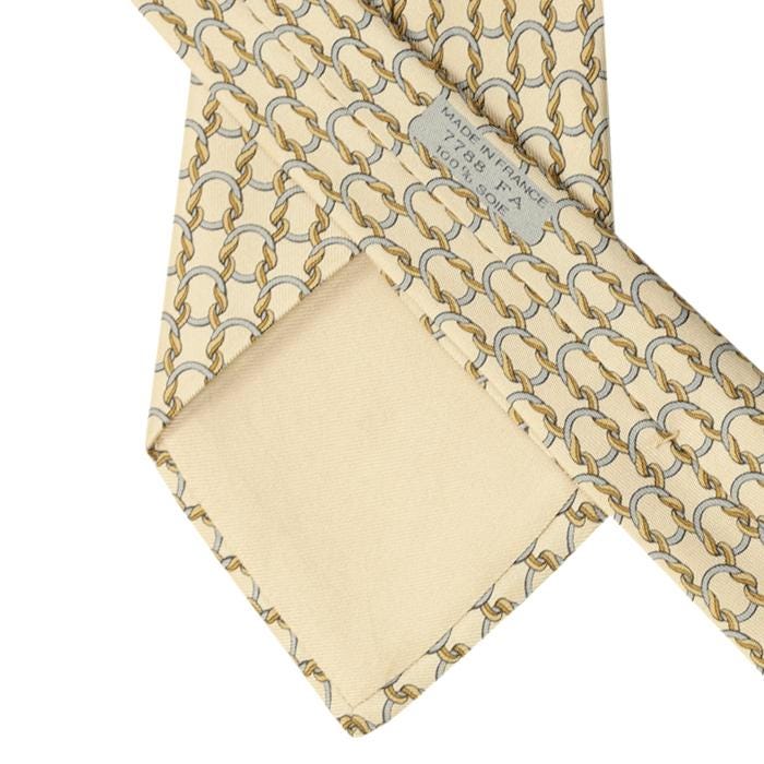 Hermes Men's Silk Tie Equestrian Geometric Pattern 7788