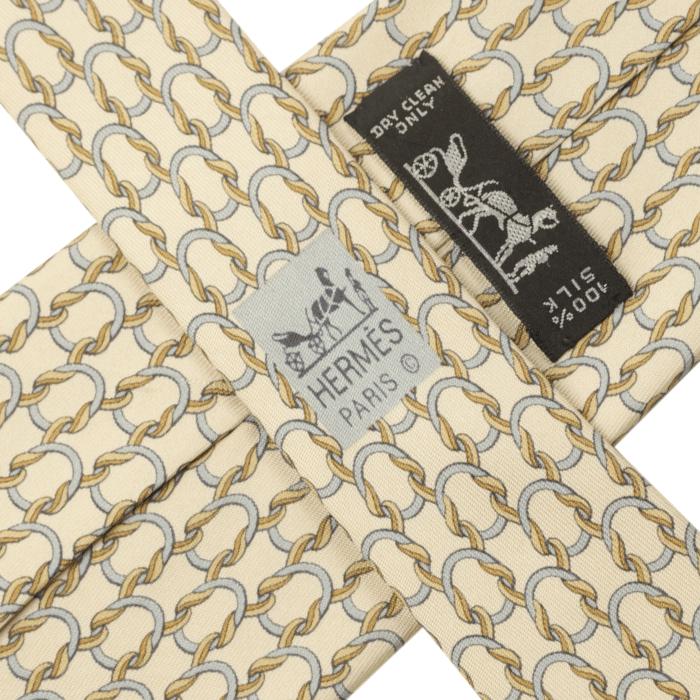 Hermes Men's Silk Tie Equestrian Geometric Pattern 7788
