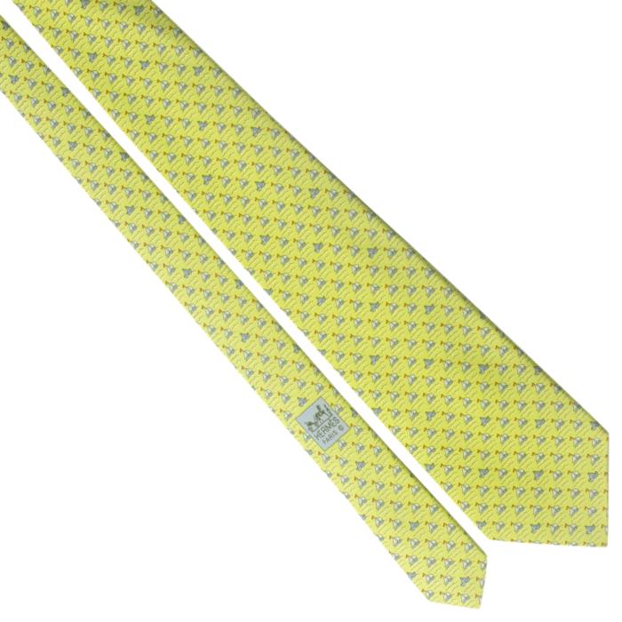 Hermes Men's Silk Tie Sailboats Pattern 5632 | Necktie Cravate