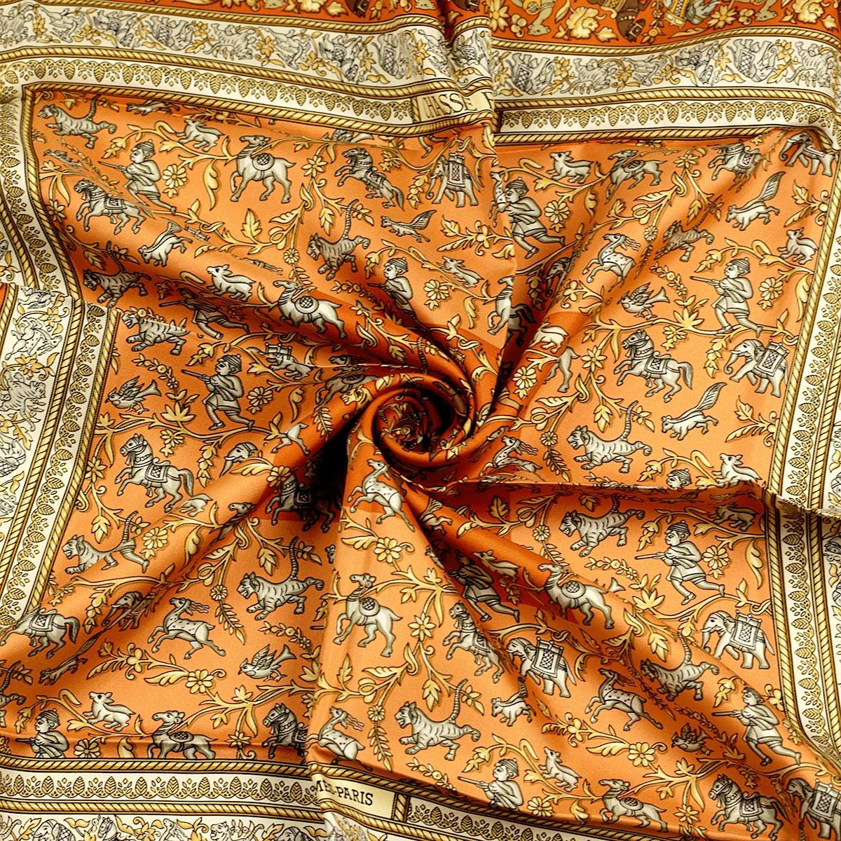 Hermes Scarf "Chasse en Inde" by Michel Duchene 90cm Silk