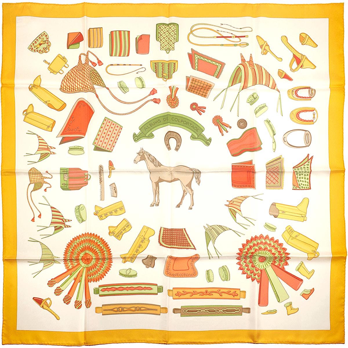 Hermes Scarf "Albums de Colportage" by Isabelle Barthel 90cm Silk | Carre Foulard