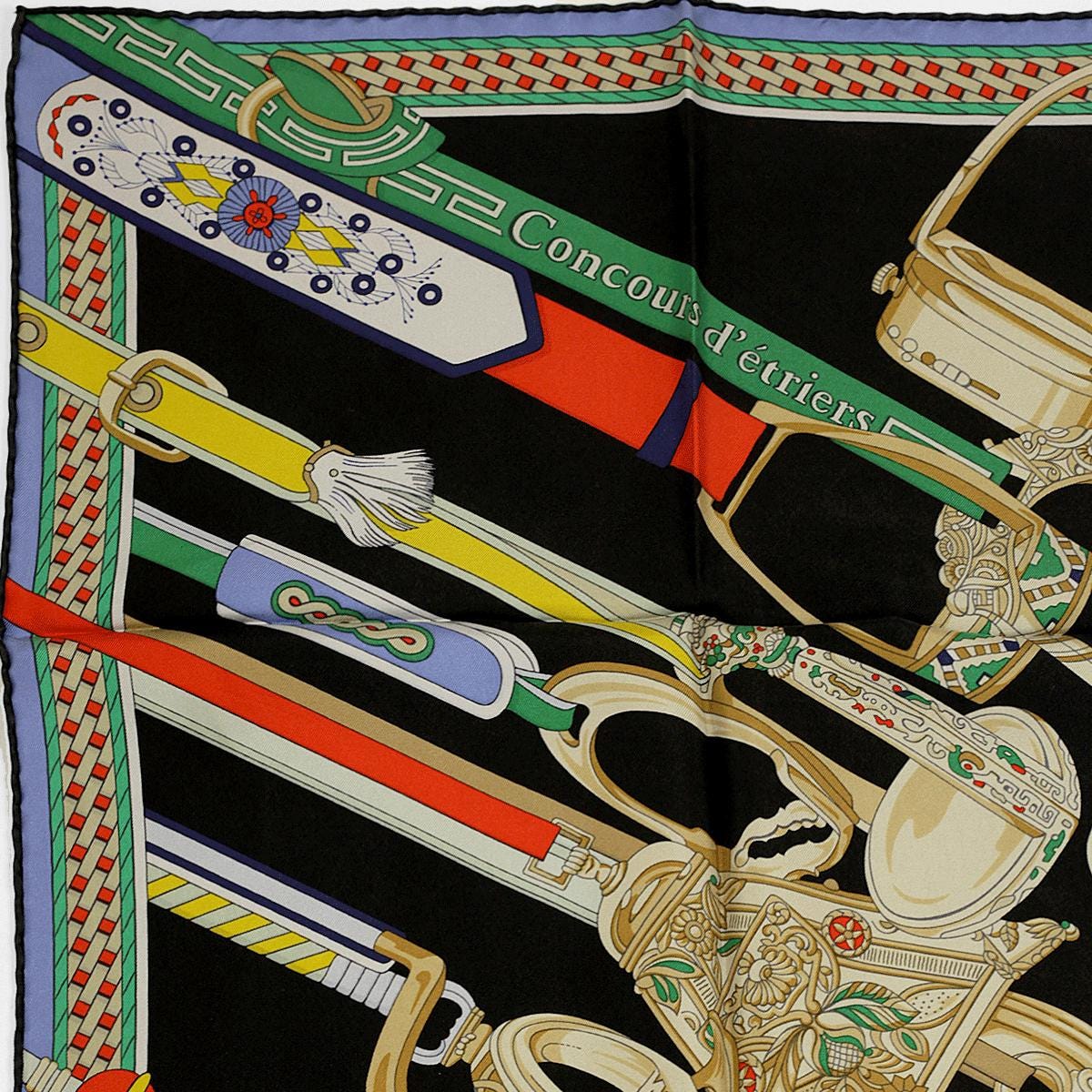 Hermes Scarf "Concours d’Etriers" by Virginie Jamin 90cm Silk Wash Carre
