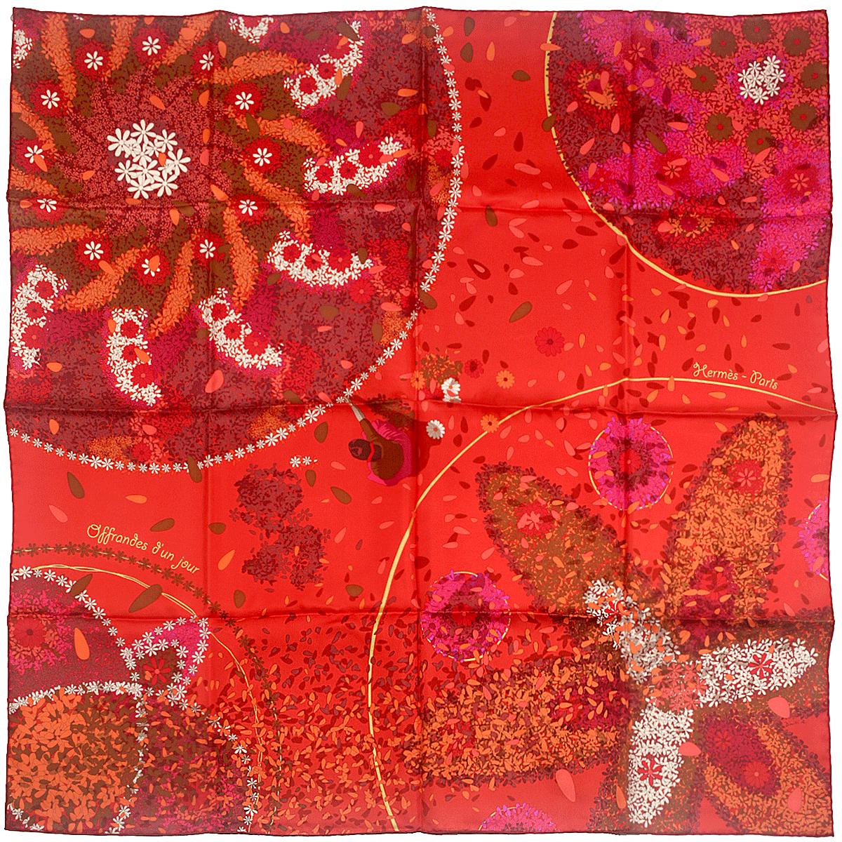 Hermes Scarf "Offrandes d'un Jour" by Dimitri Rybaltchenko 90cm Silk | Carre Foulard