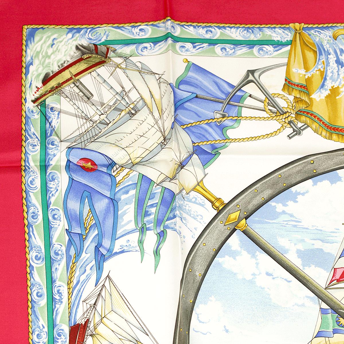 Hermes Scarf "Vive le Vent" by Laurence Bourthoumieux 90cm Silk