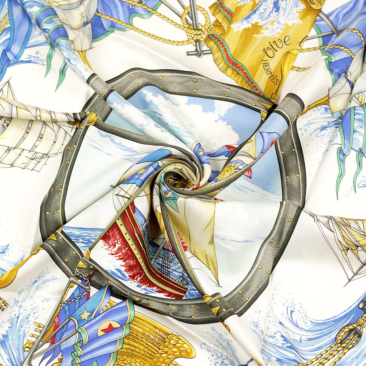 Hermes Scarf "Vive le Vent" by Laurence Bourthoumieux 90cm Silk