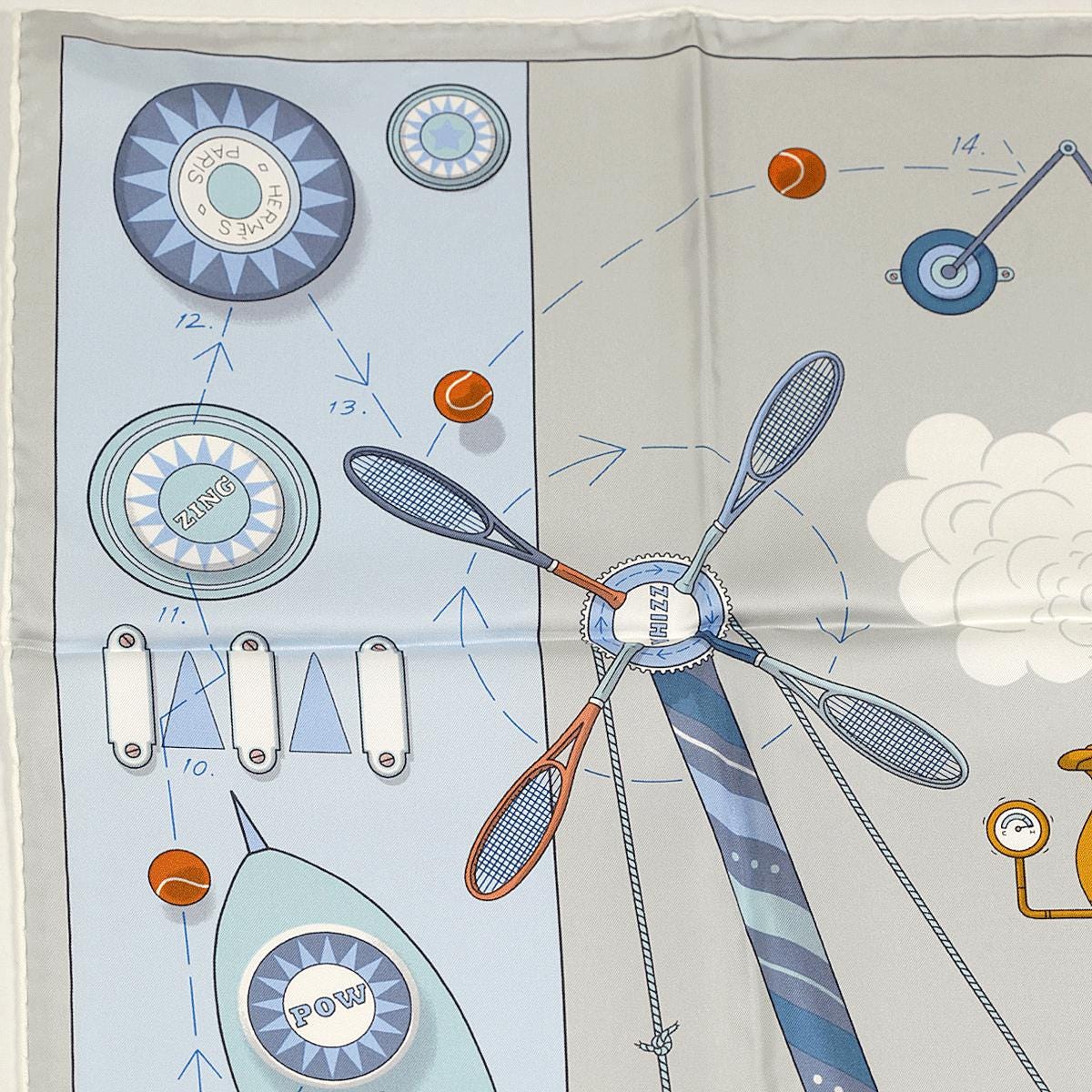 Hermes Scarf "Tea for Two" by Jonathon Burton 90cm Silk | Carre Foulard